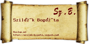 Szilák Bogáta névjegykártya